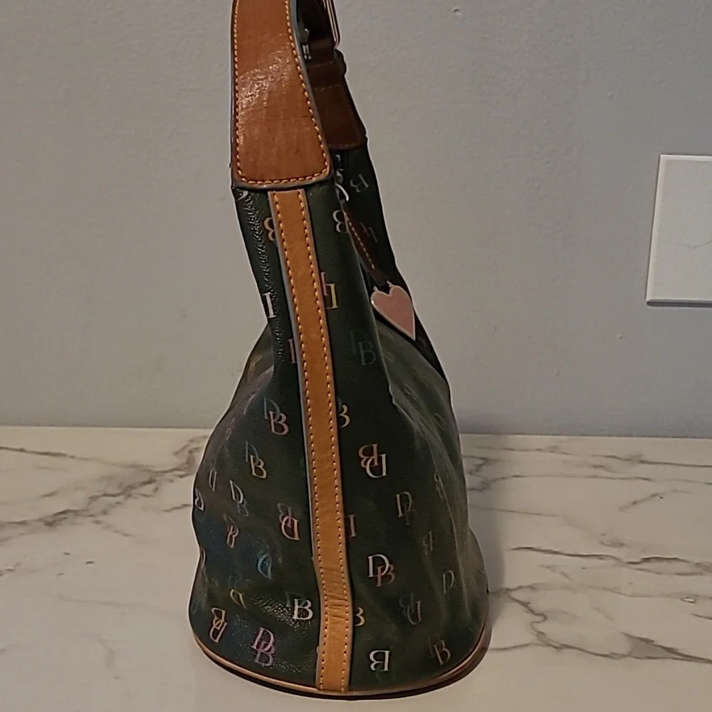 Vintage Dooney & Bourke Rainbow Monogram Logo Mini Hobo Bucket Bag Purse Y2K - Picture 7 of 16